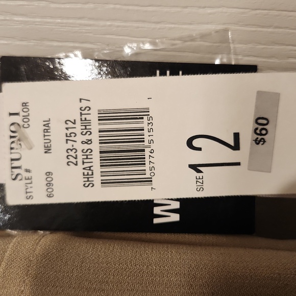 Studio One Tan Button-Front Dress - New With Tags - Picture 5 of 10